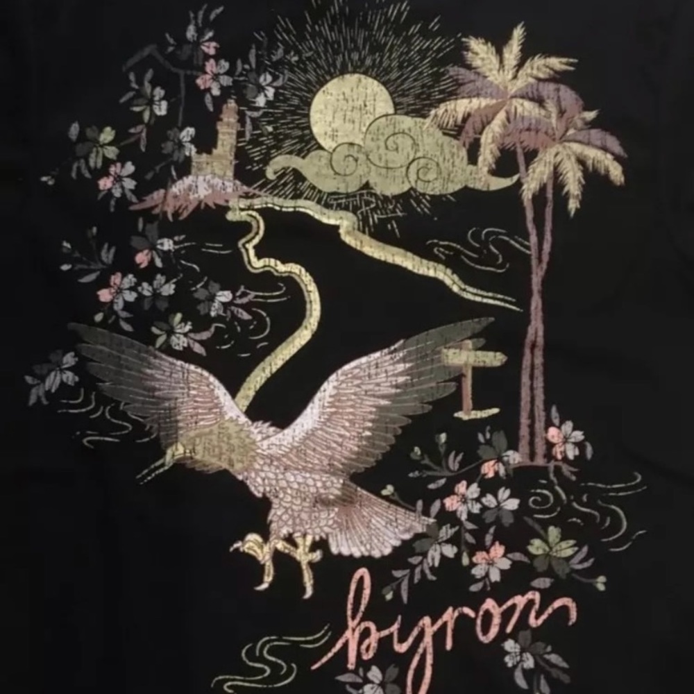 SOLD OUT Byron Is For Lovers Vintage Black Graphic T-Shirt - Picture 5 of 7